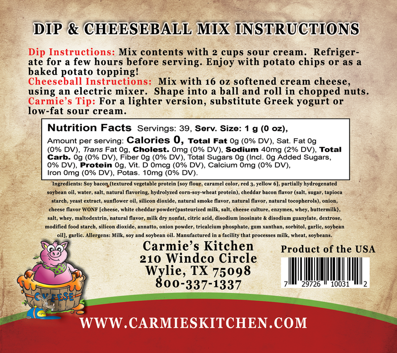 Cheddar Bacon Dip Mix - Carmie's Kitchen