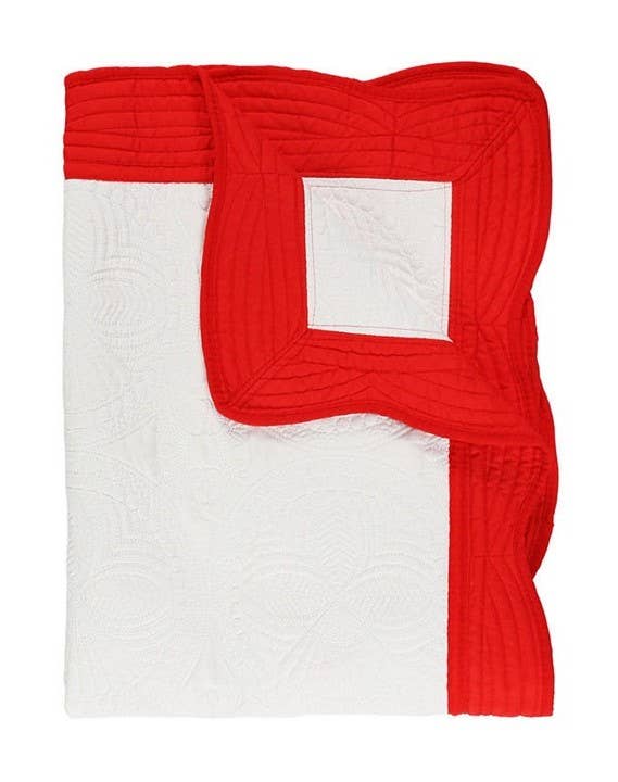 Heirloom Quilt - Baby Quilt Blanket Swaddle Monogram: White & Blue