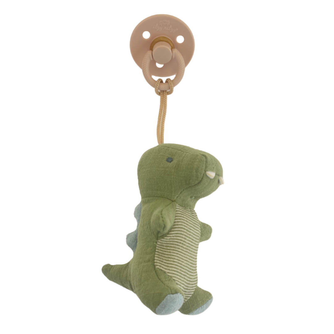 Bitzy Pal Natural Rubber Pacifier & Stuffed Animal: Cow
