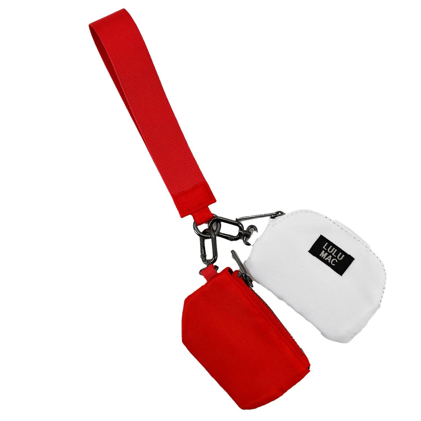 Lulu Mac Double Pouch Wristlets - Red/White