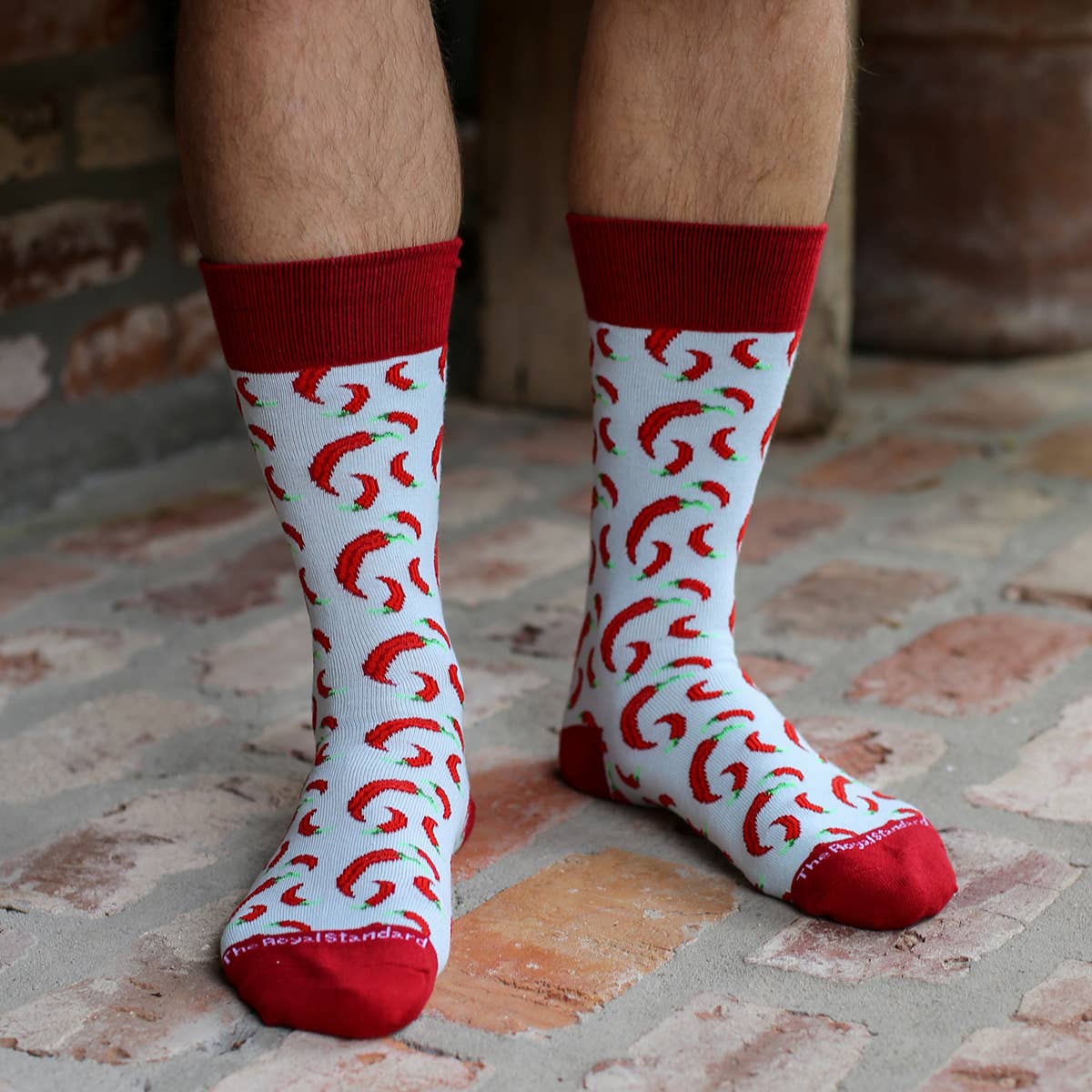 Men's Hot Pepper Socks Sky/Red One Size
