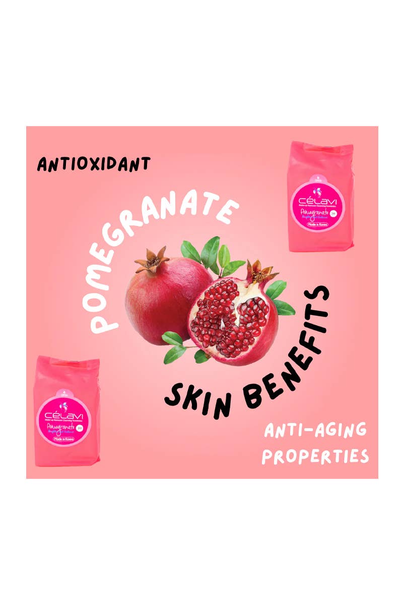 Celavi Makeup Cleansing Towelette Pomegranate