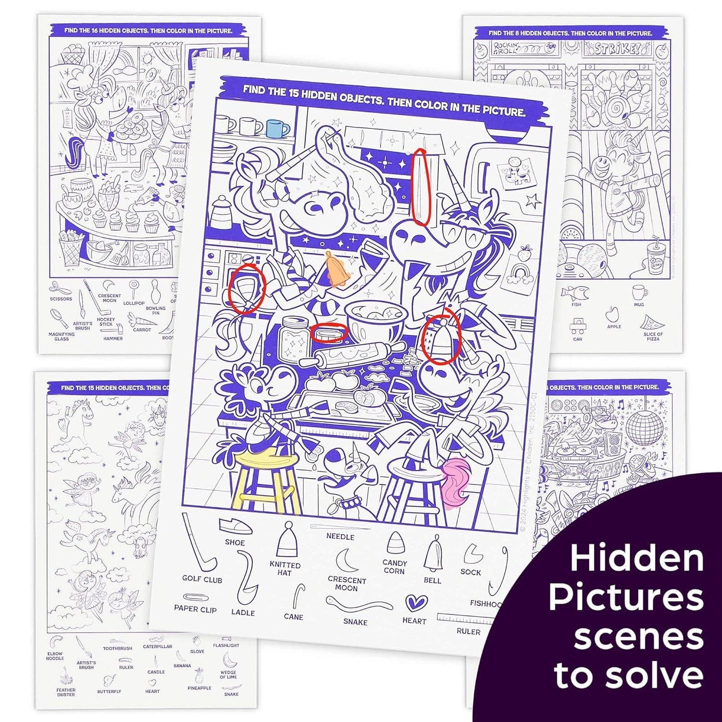 Scratch-and-Play Unicorn Hidden Pictures