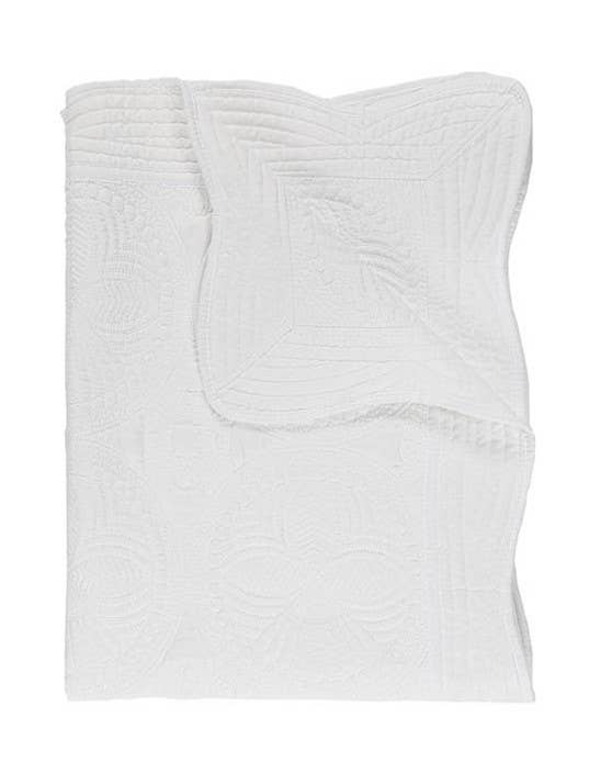 Heirloom Quilt - Baby Quilt Blanket Swaddle Monogram: White & Blue