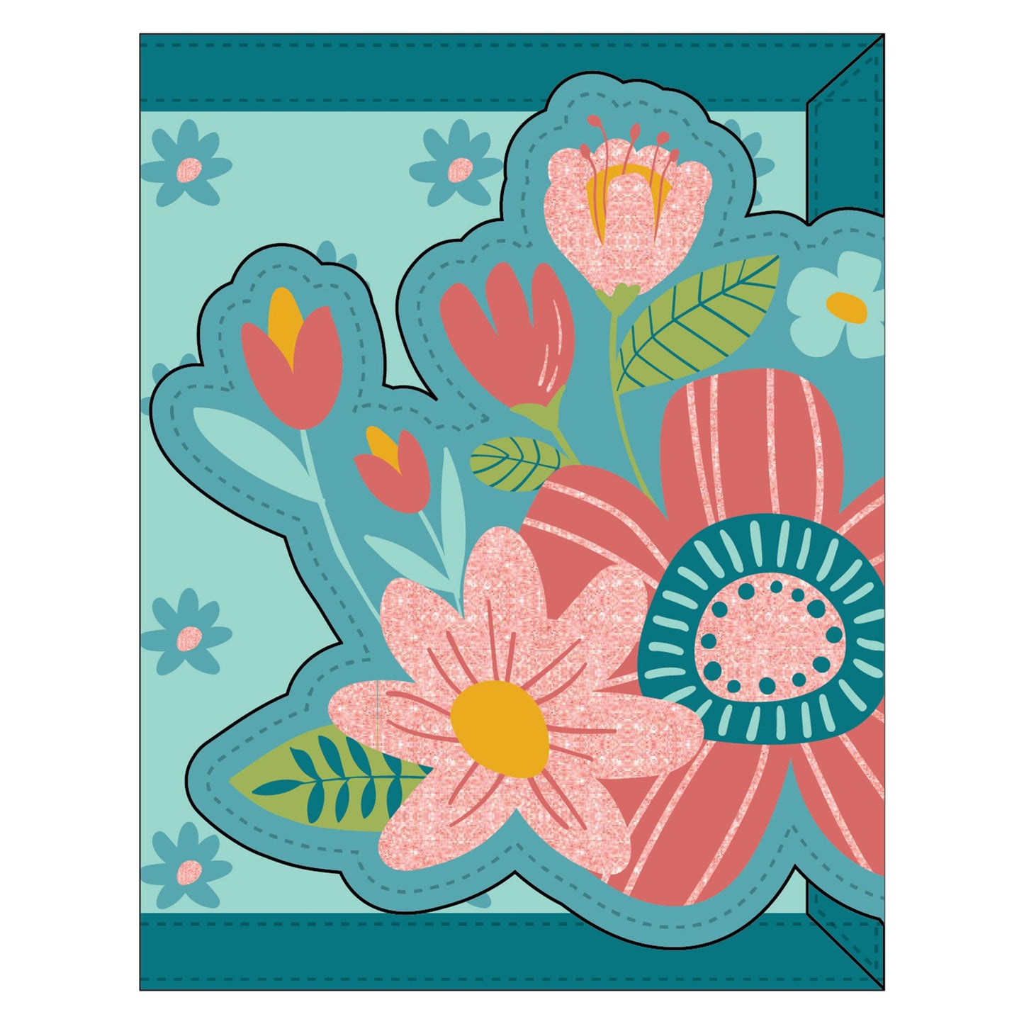 Turquoise Floral Wallet