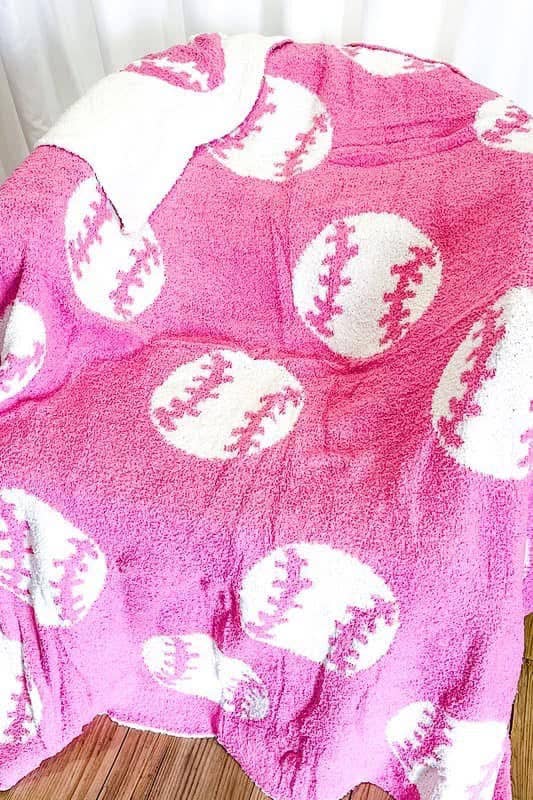 Luxe Baseball Blanket: Pink