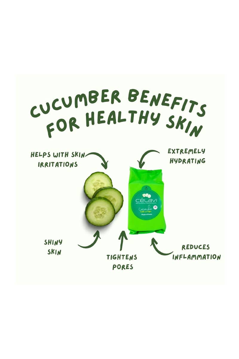 Celavi MT004 Makeup Cleansing Towelette Cucumber - 6pc