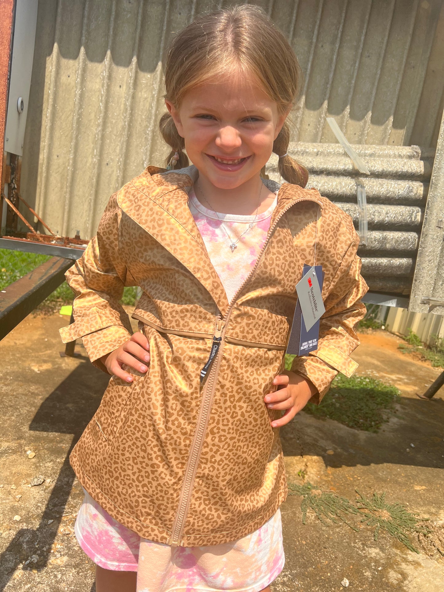 Kid’s Gold Leopard Raincoat