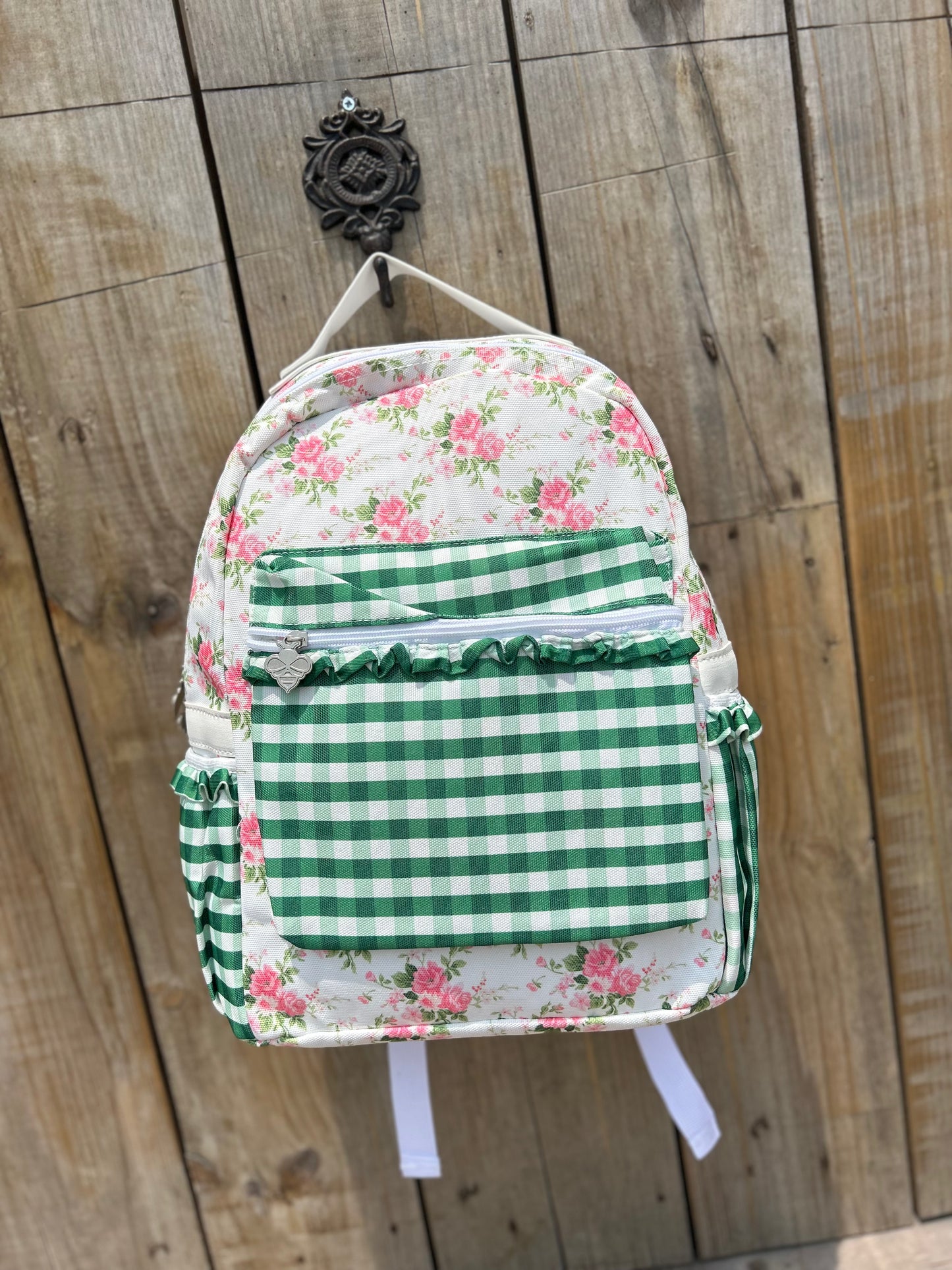 Pink Rose Ruffle Backpack