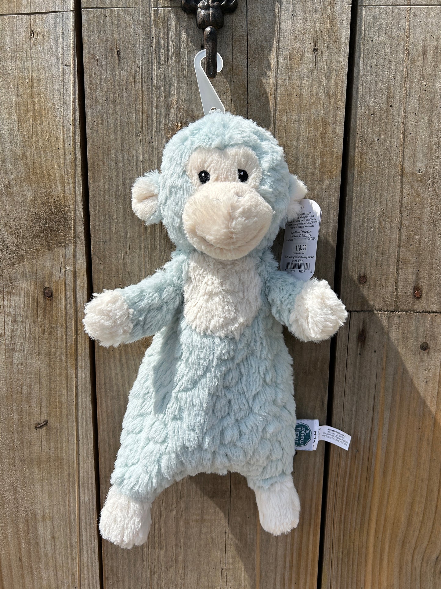 Putty Nursery Seafoam Monkey Blanket