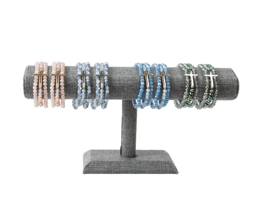 Beaded Cross Bracelet Set