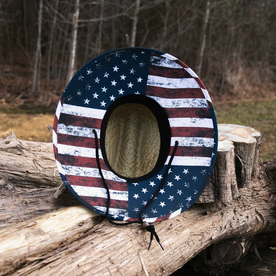American Flag Straw Hat - True Navy
