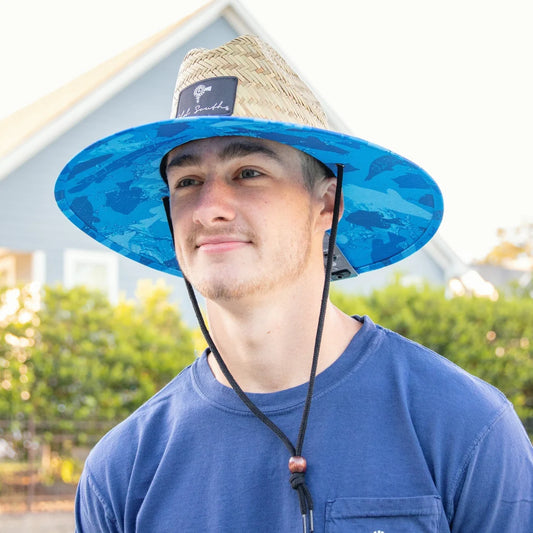 Freshwater Fish Straw Hat - Flo Blue