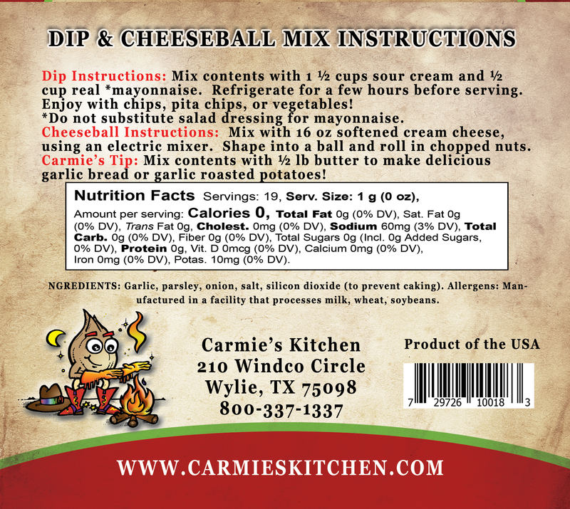 Roasted Garlic Dip Mix - Carmie's Kitchen