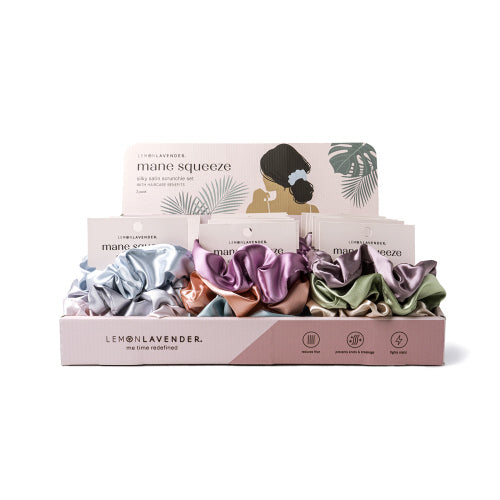 Lemon Lavender + Silky Satin Scrunchie Set