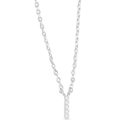 Silver CZ Initial Necklace