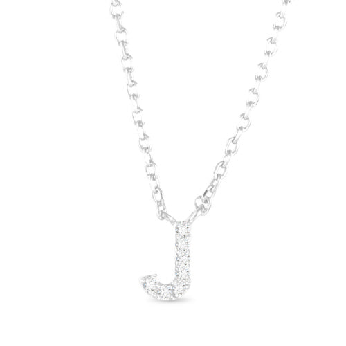 Silver CZ Initial Necklace