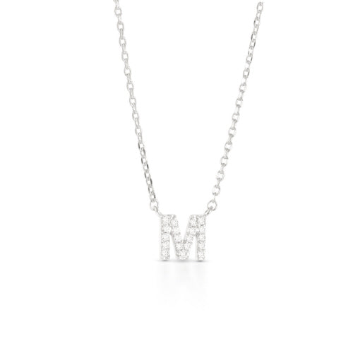 Silver CZ Initial Necklace