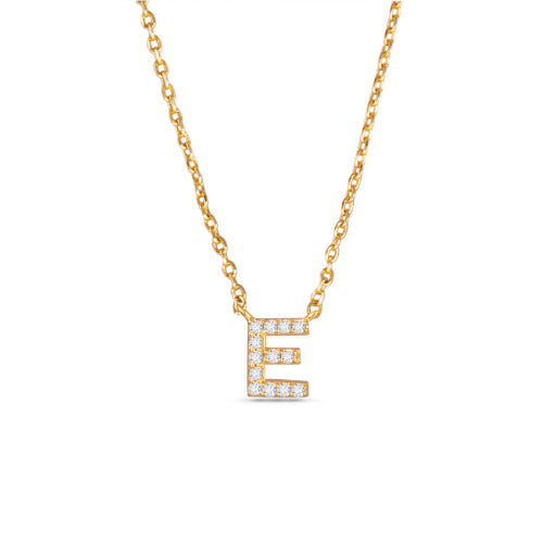 Gold CZ Initial Necklace