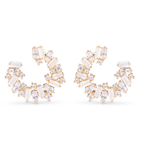 Amanda Blu + Gold Opaque and Clear Open Circle Earrings