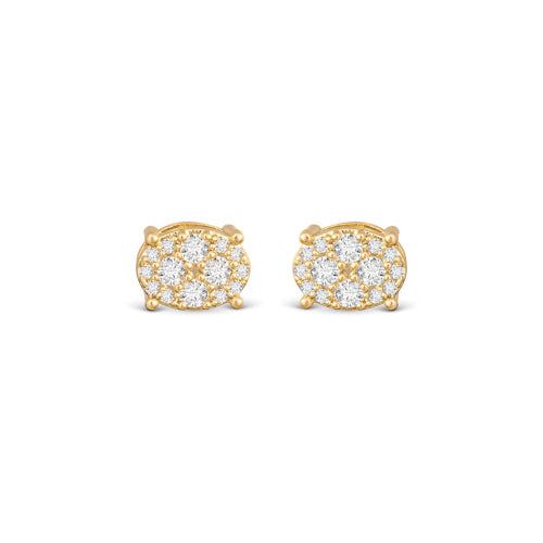 Amanda Blu + Gold Oval Stud