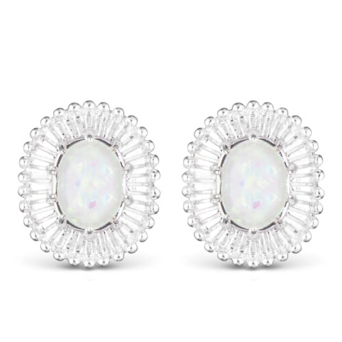Amanda Blu + Silver Oval Opal Stud