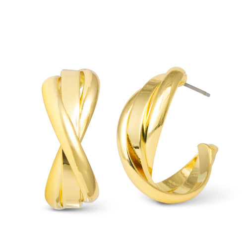Amanda Blu + Gold Grace Polished Twist Huggie Earrings