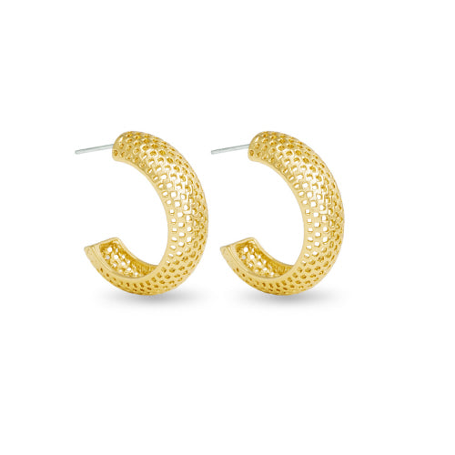 Amanda Blu + Gold Madelyn Polished Mesh Hoop Earrings