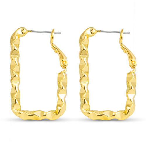 Amanda Blu + Gold Gianna Polished Twisted Rectangle Hoop Earrings