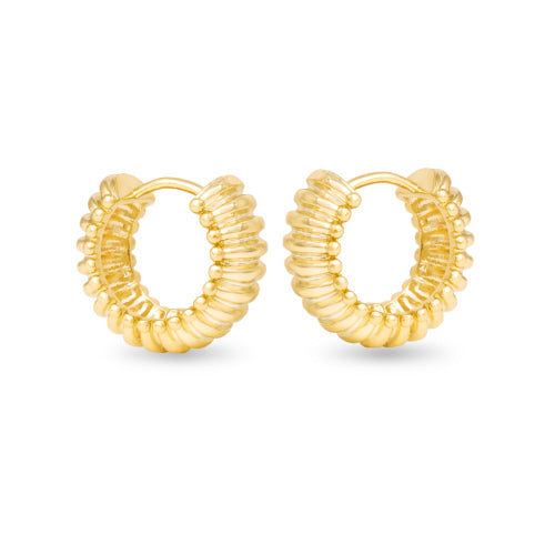 Amanda Blu + Gold Natalie Polished Raised Rib Hoop Earrings