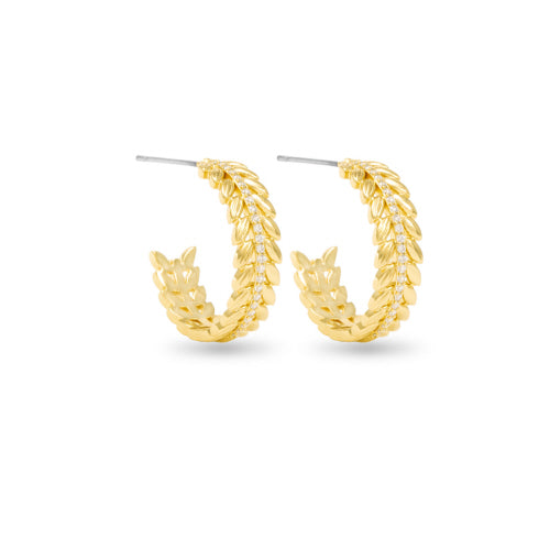 Amanda Blu + Gold Kylie Polished Feather Hoop Earrings
