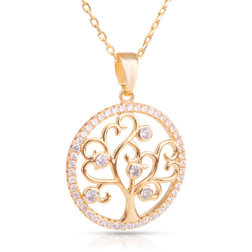 Circle Tree Necklace- Gold