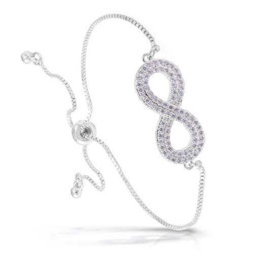 Infinity Pull-Cord Bracelet- Silver
