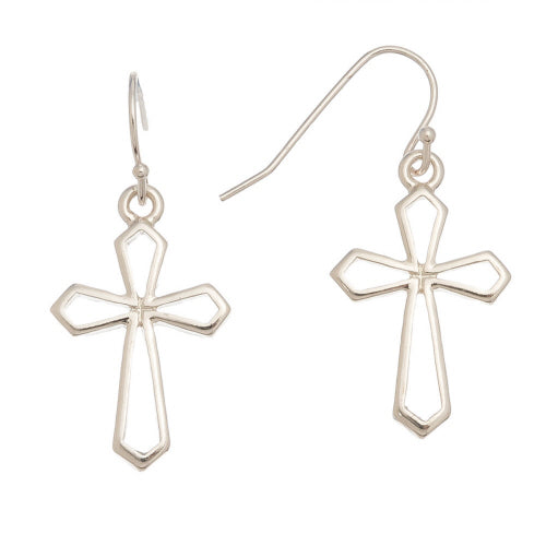 Large Cross Drop Earrings