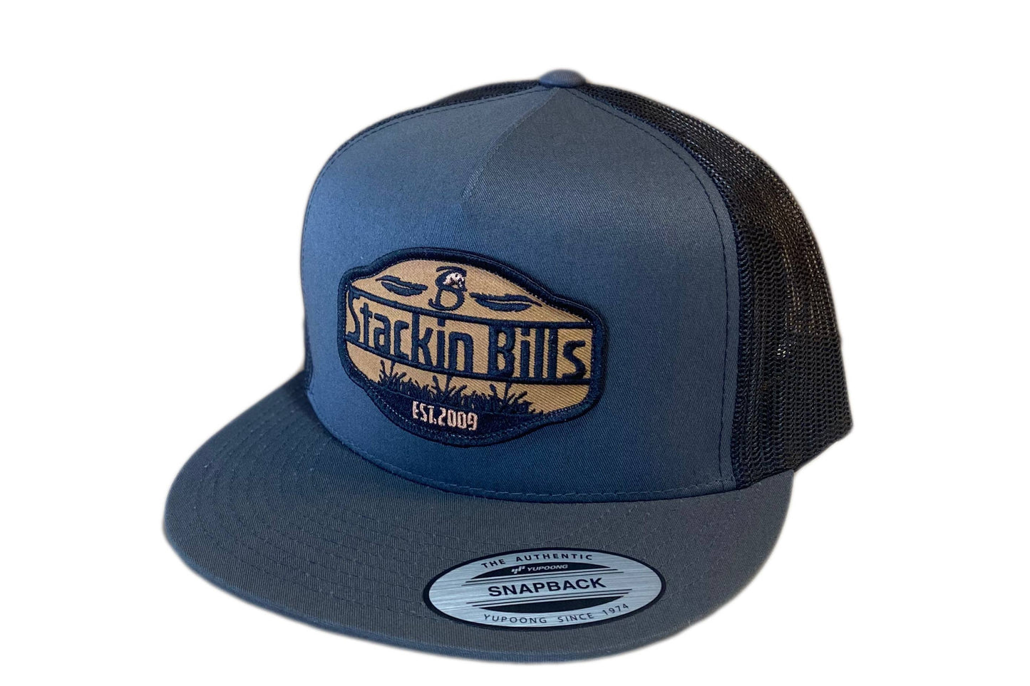 Stackin Bills Cattails 5 Panel Flat Bill Mesh Back Trucker