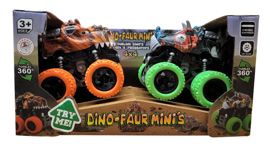 Dino-Faur Mini Friction Powered Push N Go 2/pk