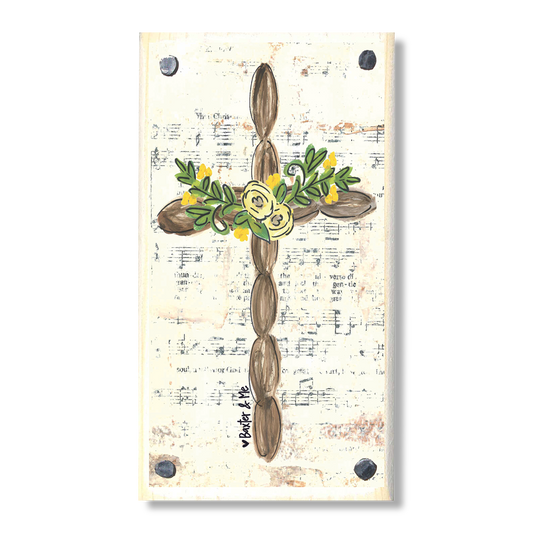 Brown Cross Happy Block