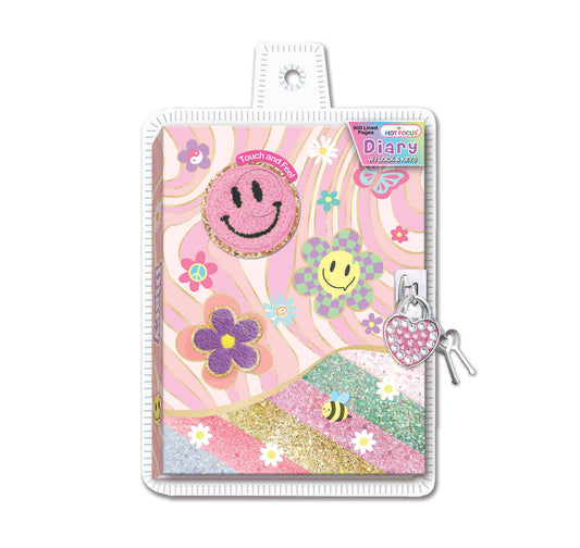 Diary With Lock & Keys,Groovy Flower