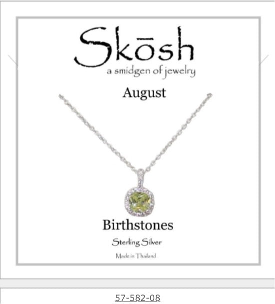 Silver Birthstone Necklace