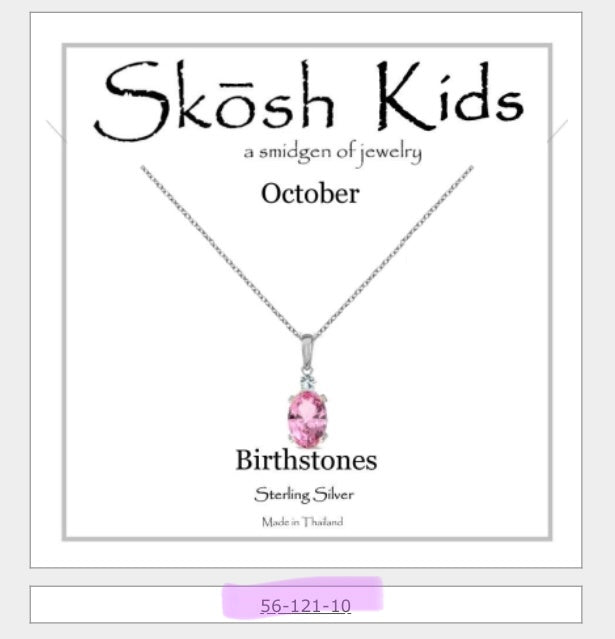Silver Birthstone Necklace