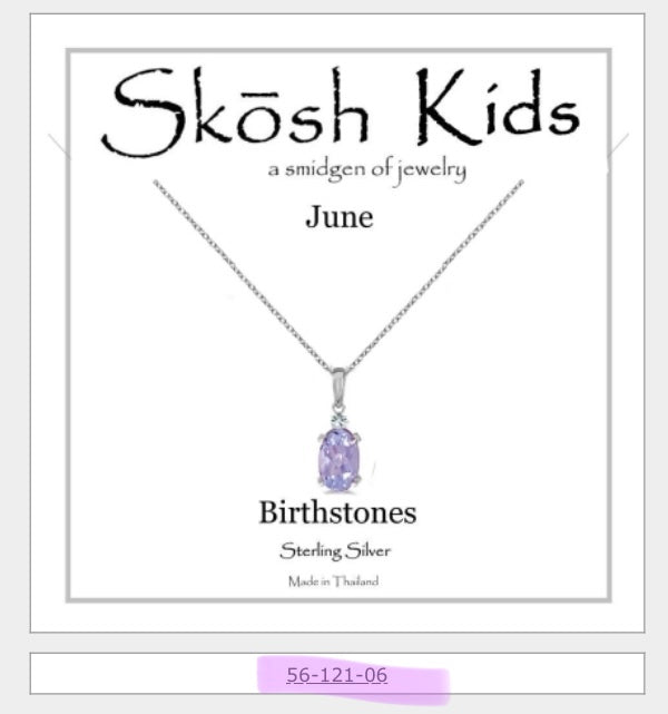 Silver Birthstone Necklace