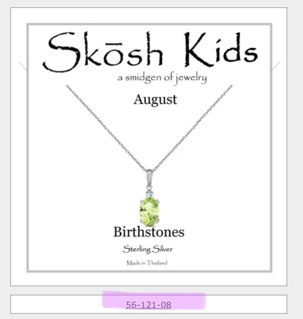 Silver Birthstone Necklace