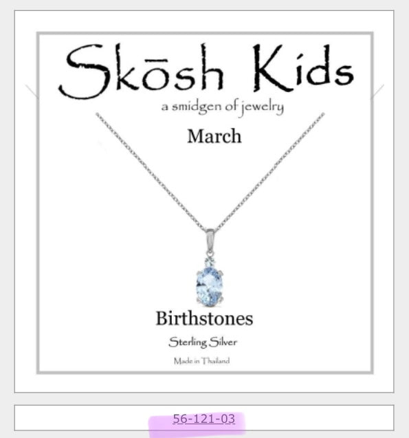Silver Birthstone Necklace