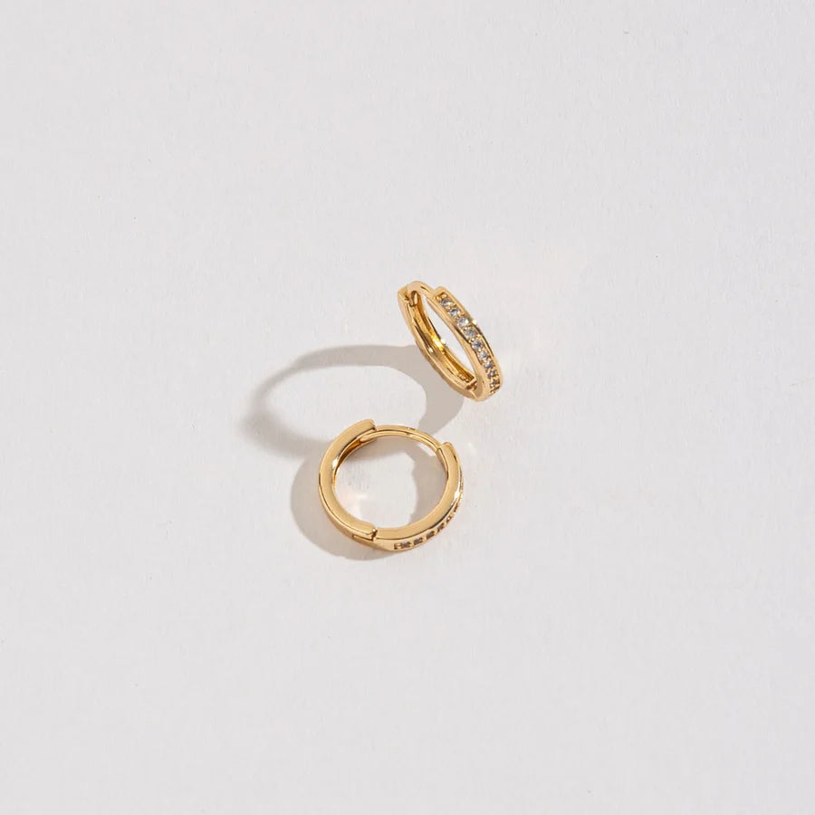 SMALL PAVE STYLE HOOP EARRINGS