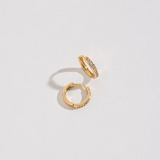 SMALL PAVE STYLE HOOP EARRINGS
