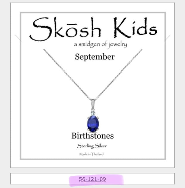 Silver Birthstone Necklace