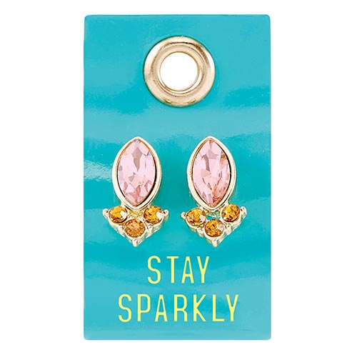 Gemstone Earrings on Leather Loop