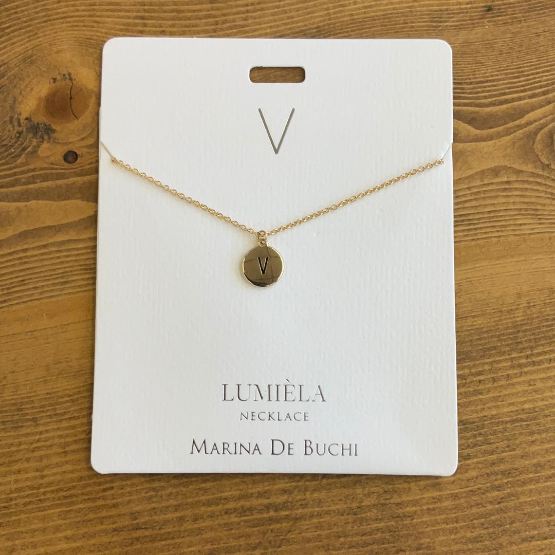 Initial V Necklace