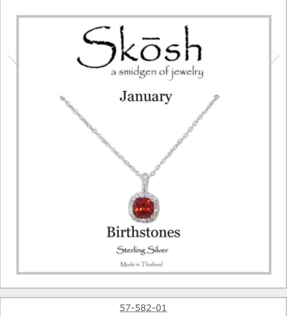 Silver Birthstone Necklace