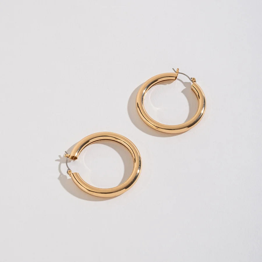 LARGE TUBE HOOP EARRINGS